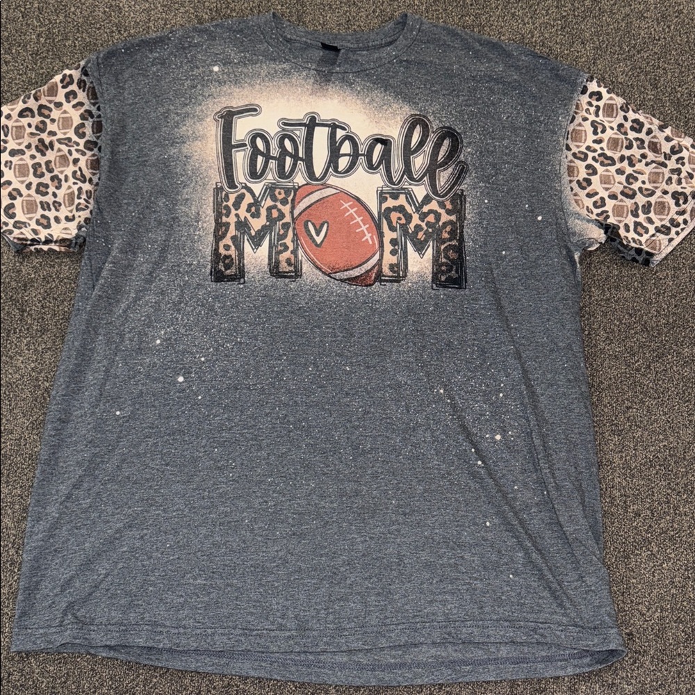 NWOT Gray Football Mom T- Shirt